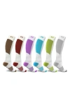 Extreme Fit Pack Of 6 Compression Knee High Socks In Assorted