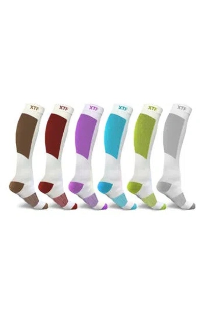Extreme Fit Pack Of 6 Compression Knee High Socks In Assorted