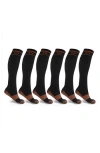 Extreme Fit Pack Of 6 Copper Infused Knee High Socks In Black