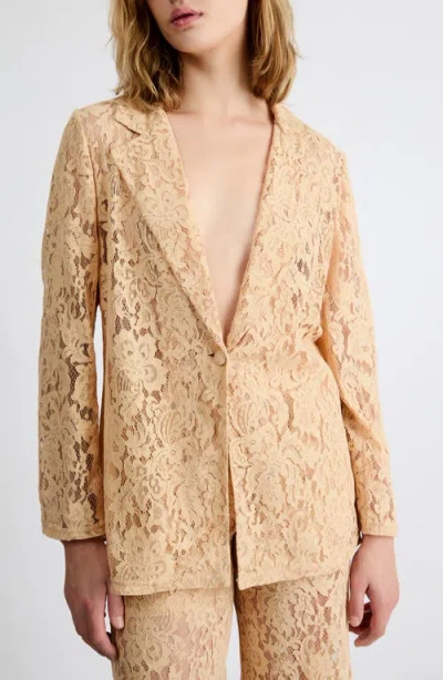 Extro & Vert Andrey Lace Blazer In Brown
