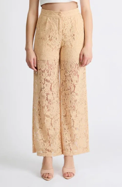 Extro & Vert Andrey Lace Trousers In Brown