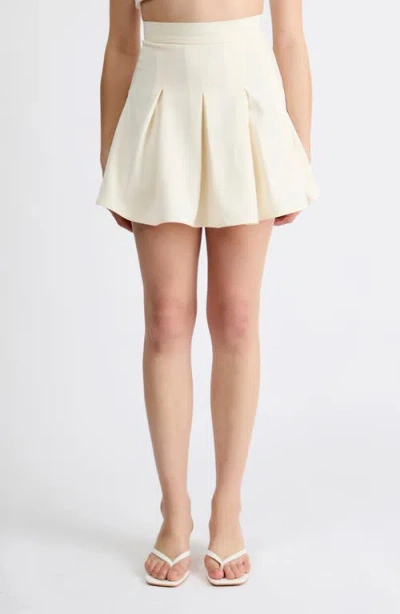 Extro & Vert Juliet Pleated Skater Miniskirt In Neutral