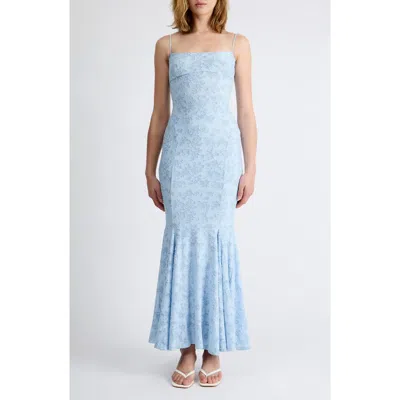 Extro & Vert Lara Stretch Lace Back Maxi Dress In Animal Print