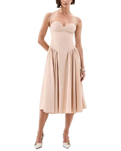 Extro & Vert Sweetheart Neck Strappy Midi Corset Dress In Gray