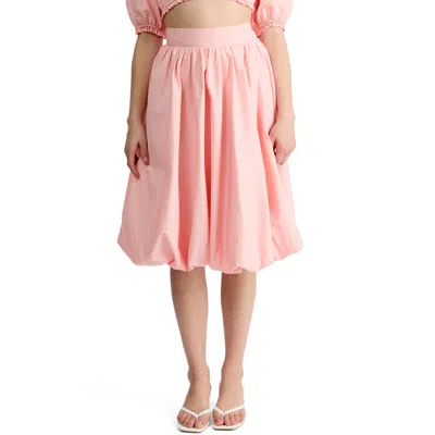 Extro & Vert Tessa Bubble Hem Midi Skirt In Pink