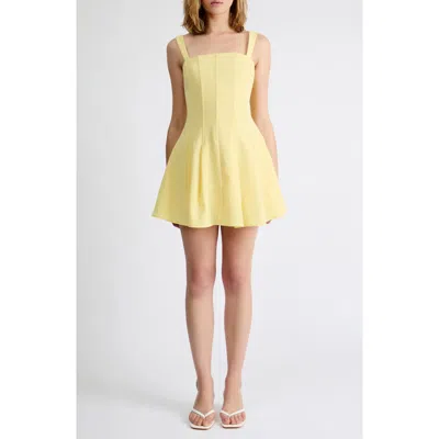 Extro & Vert Zoe Textured Seam Minidress In Yellow