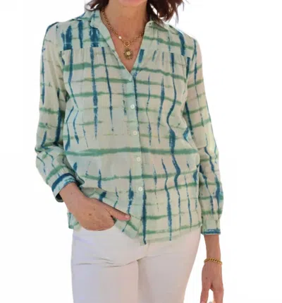 Ex-voto Ari Blouse In Teal/green Dye In Multi