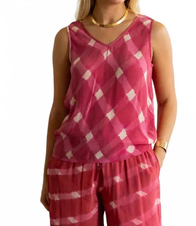 Ex-voto Isla Tank Top In Raspberry In Animal Print