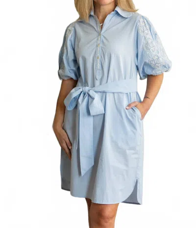 Ex-voto Leslie Dress In Clear Sky Poplin In Multi