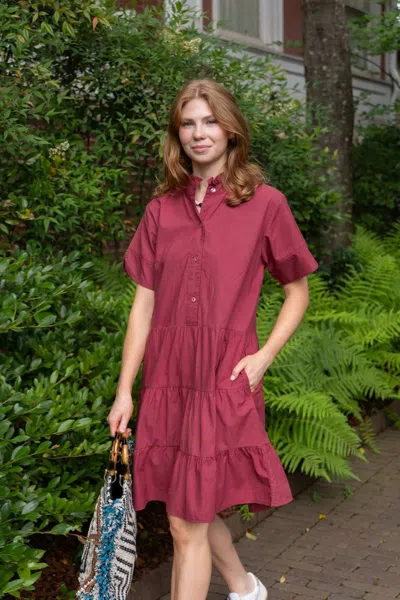 Ex-voto Val Mini Dress In Ruby Wine In Red