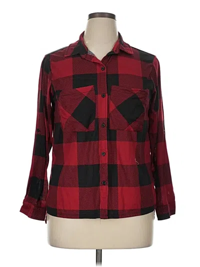 Pre-owned Eye Candy 3/4 Sleeve Blouse In Burgundy