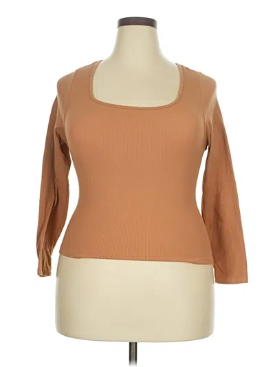 Pre-owned Eye Candy 3/4 Sleeve T-shirt In Brown