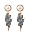 Eye Candy La Women's Luxe 18k Goldplated & Crystal Bolt Drop Earrings