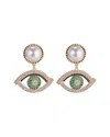 Eye Candy La 14k Plated Cz Pearlescent Green Eye Drop Earring
