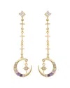 Eye Candy La 14k Plated Interstellar Cz Crystal Drop Earring
