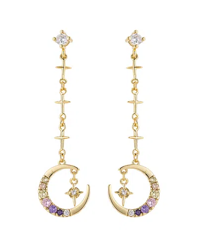 Eye Candy La 14k Plated Interstellar Cz Crystal Drop Earring