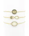 Eye Candy La 18k Gold Plated 3 Piece Bracelet Set