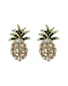 Eye Candy La 18k Plated Crystal Yellow Pineapple Studs