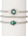 Eye Candy La 18k Plated Cz Crystal Hamsa & Evil Eye Stretch Bracelet