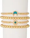 Eye Candy La 18k Plated Cz Crystal Moon & Sun Stretch Bracelet Set