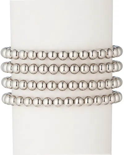 Eye Candy La 18k Plated Sophia Bracelet Set In Gray