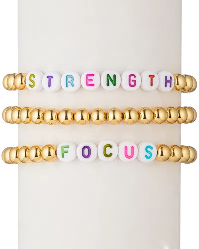 Eye Candy La 18k Plated Strength & Focus Bracelet Set