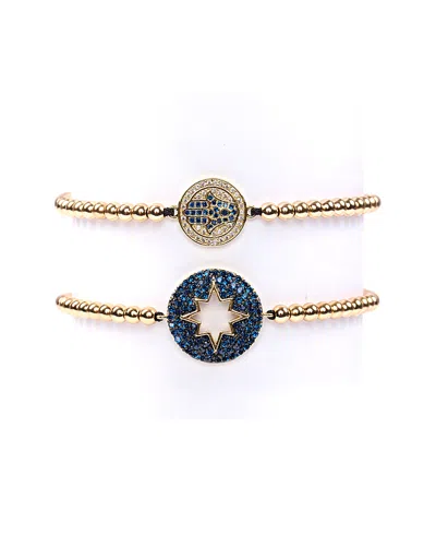 Eye Candy La 24k Gold Plated Cz Night Bracelet Duo