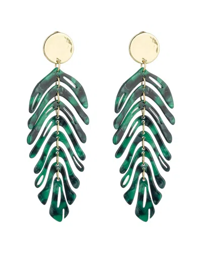 Eye Candy La Acrylic Dark Leaf Statement Earrings