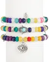 Eye Candy La Agate Hamsa 3pc Bracelet Set