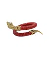 Eye Candy La Anna Red Snake Statement Bracelet In Red