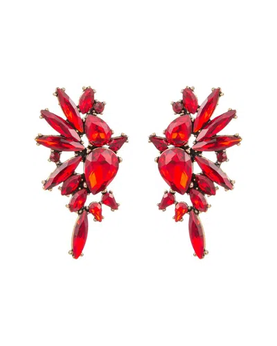 Eye Candy La Art Gala Crystal Drop Earrings In Red