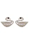 Eye Candy La Audrey Swan Cz Drop Earrings In Gold