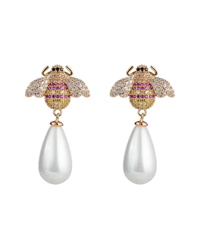 Eye Candy La Bee Angelina Cz Crystal Drop Earring In Gold
