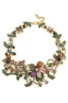 Eye Candy La Berlin Leaf Statement Collar Necklace In Purple