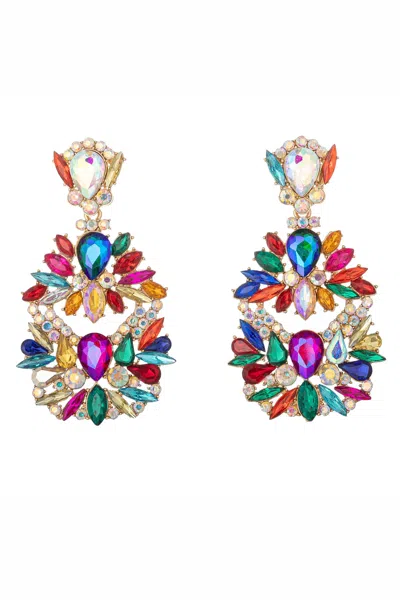Eye Candy La Cz Bold Statement Earrings In Pink