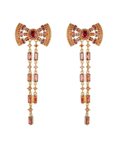 Eye Candy La Bow Cz Drop Earrings In Multi