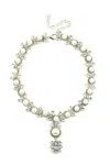 Eye Candy La Pearlescent Choker In Silver