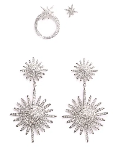 Eye Candy La Celestial Cz Crystal Earring Set