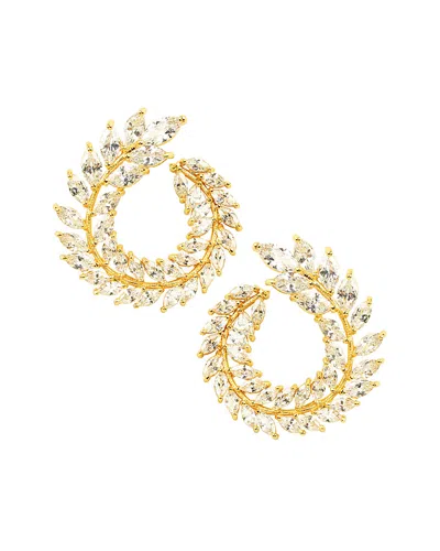 Eye Candy La Charlotte 24k Gold Plated Cz Loop Earrings