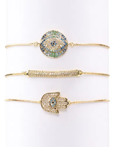 Eye Candy La Cici Evil Eye Hamsa Cz Crystal Bracelet Set