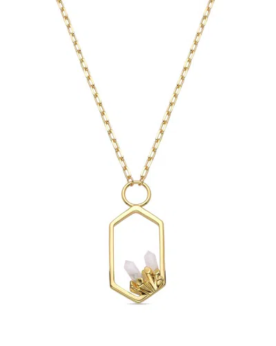 EYE CANDY LA EYE CANDY LA CLEAR QUARTZ PENDANT NECKLACE