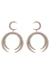 Eye Candy La 14k Plated Fun Colorful Blue And Pink Cz Crystals Earrings In Multi