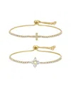 Eye Candy La Cross Cz Bolo Bracelet Set In Gold
