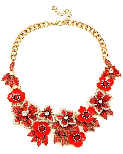 Eye Candy La Crystal Statement Necklace In Red