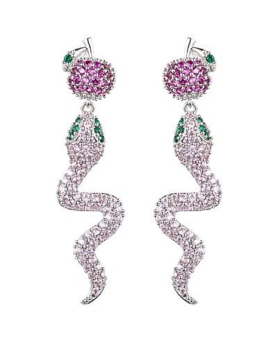 Eye Candy La Cz Apple Snake Drop Earrings