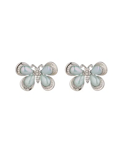 Eye Candy La Cz Blue Butterfly Stud Earrings