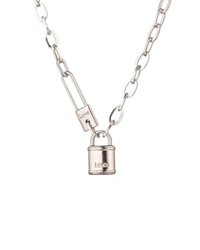 Eye Candy La Cz Candace Lock Necklace In Metallic