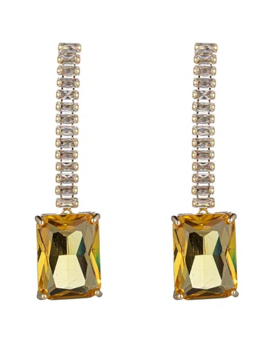 Eye Candy La Cz Charlotte Yellow Dangle Earrings