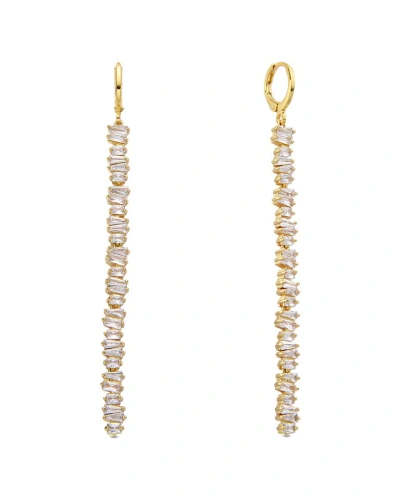 Eye Candy La Cz Clara Linear Dangle Earrings In Gold