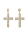 Eye Candy La Cz Double Cross Drop Earrings